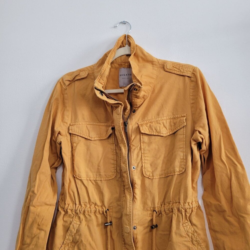 Bagatelle Collection Mustard Yellow Trench Coat Women Size M - Picture 4 of 9